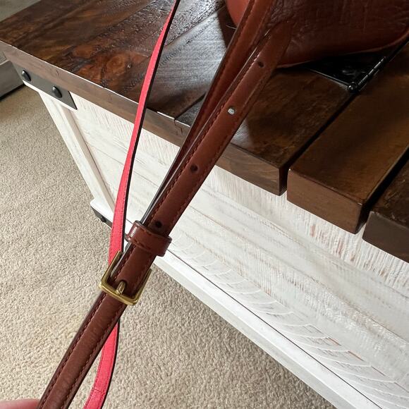 Coach Mini Bleeker Riley Carry All Leather Purse with Coral Accents Crossbody - Picture 12 of 13